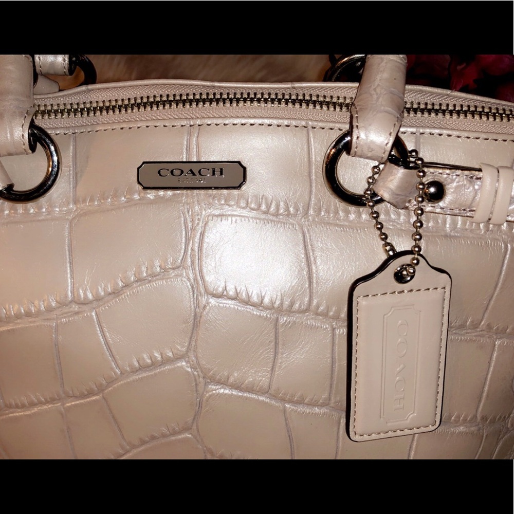 COACH Pearl Croc Convertible Bag - Picture 6 of 12